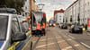 Die Unfallstelle in der Freiimfelder Straße in Halle.