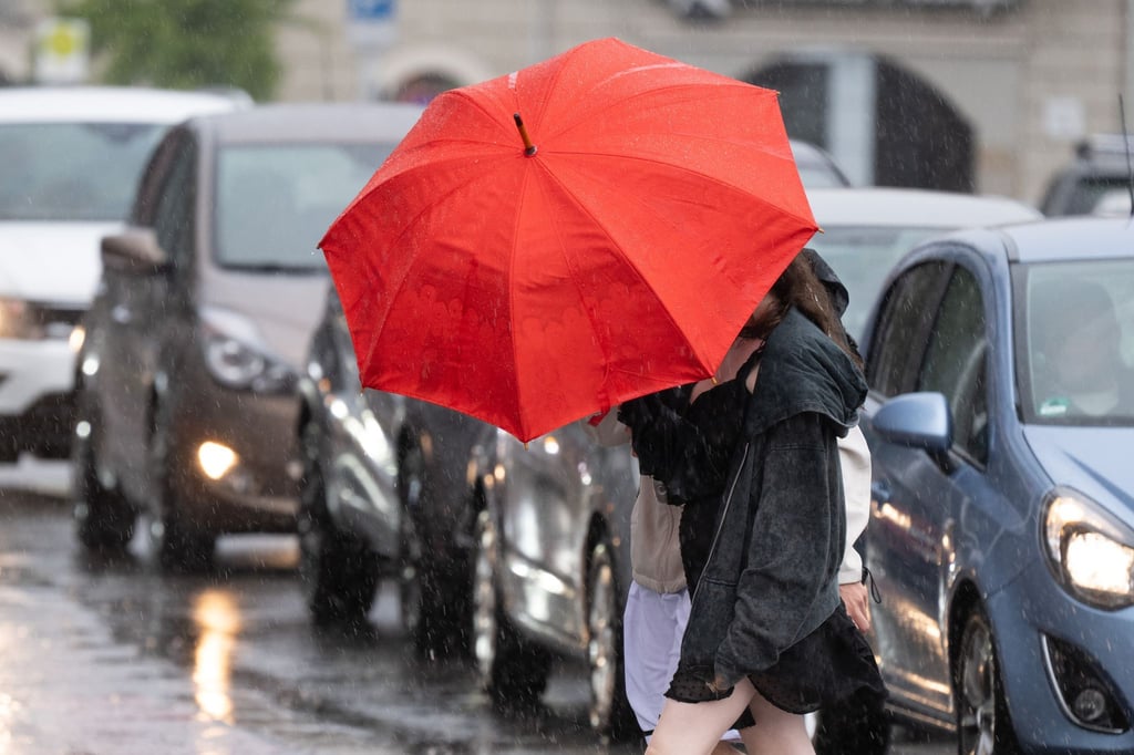 Regen sowie Gewitter mit Starkregen werden laut DWD erwartet. (Symbolbild)