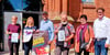 Sachgebietsleiterin Anja Czubera, Sandra Wilking, Geschäftsführerin und Oliver Kügler Projektleiter bei der städtischen Marketing GmbH, die Künstler Mario Stieber und Ulrike Kirchner mit Oberbürgermeister Torsten Zugehör (von links) bei der Vorstellung der Kultur-Highlights im Sommer.