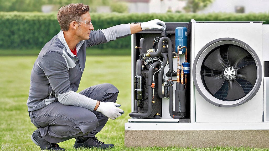 Eine Wärmepumpe wird eingestellt. In Salzwedel hat sich diese Technologie noch nicht durchgesetzt.