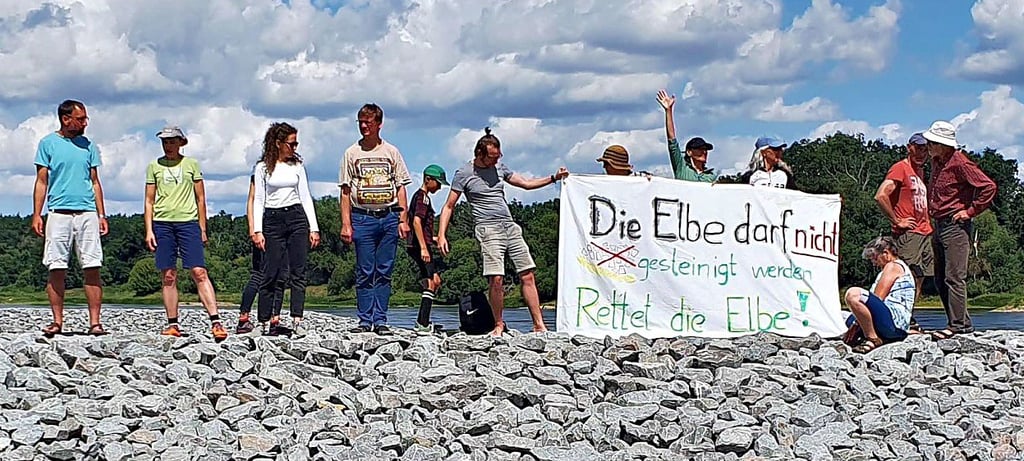 Der Protest an der Elbe.