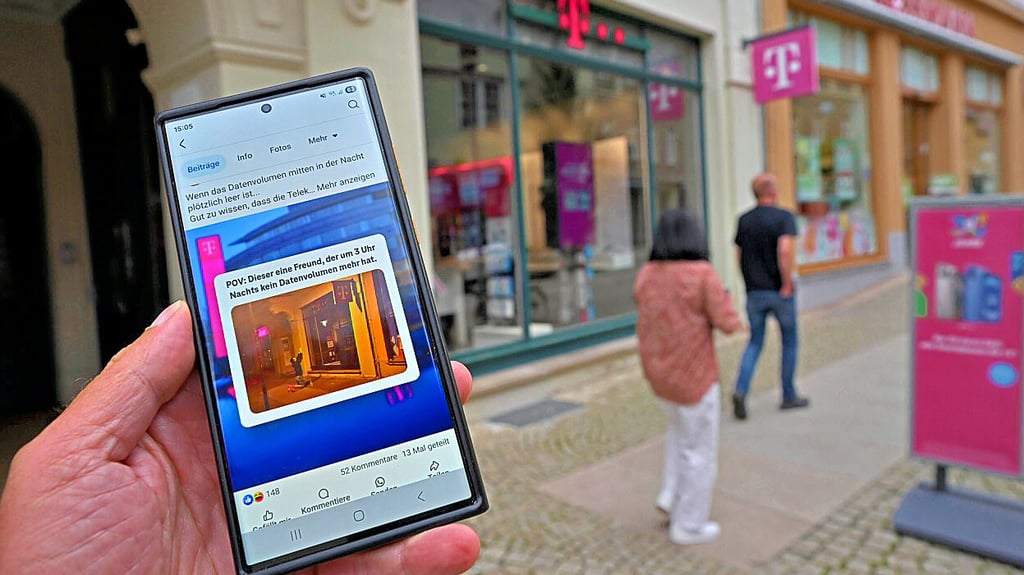 Die Deutsche Telekom hat das Foto, welches vor dieser Filiale entstand, in den Social-Media-Kanälen geteilt.