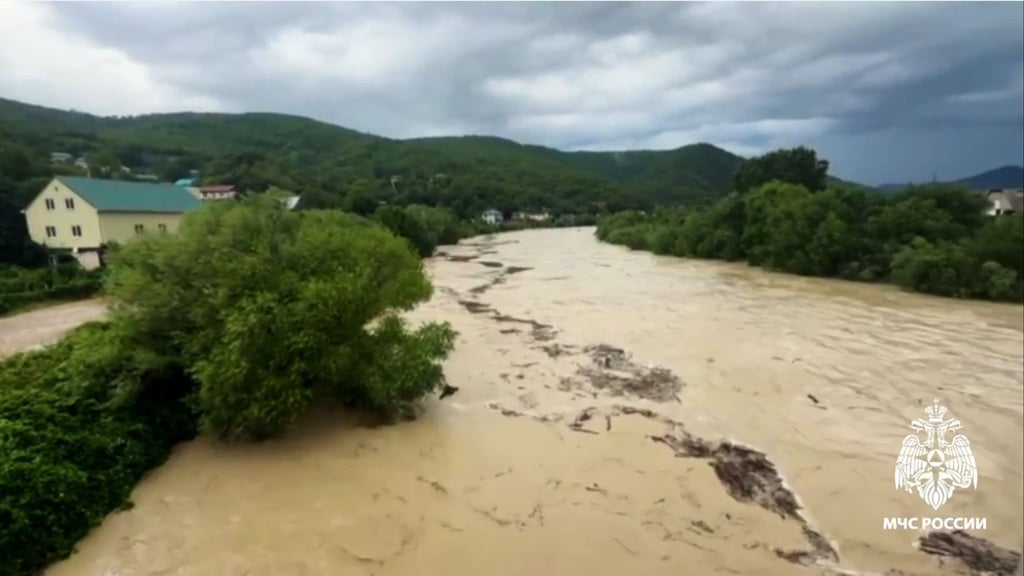 Unwetter haben im Kreis Tuapse in der Region Krasnodar zu Überschwemmungen geführt. (Handout)