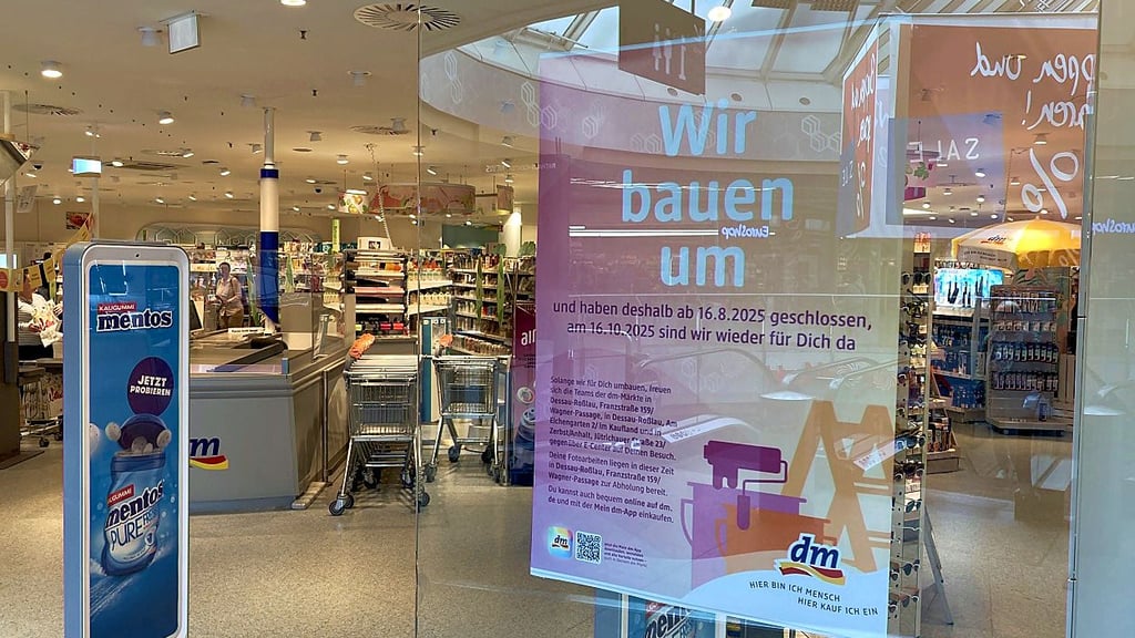 Der dm-Markt im Rathaus-Center schließt für zwei Monate.