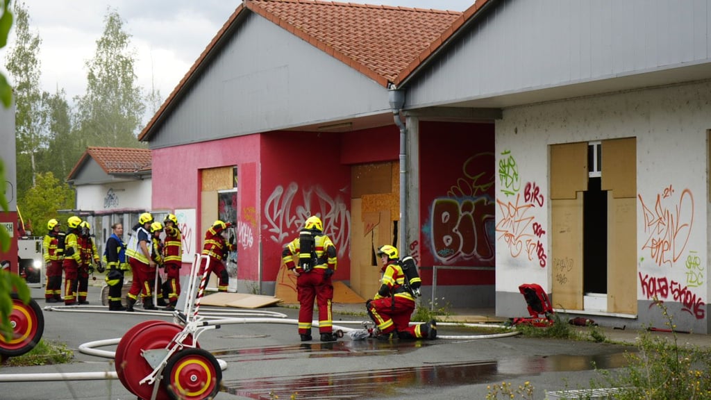 Fire at the former Netto supermarket on Wittener Straße in Wolfen-Nord