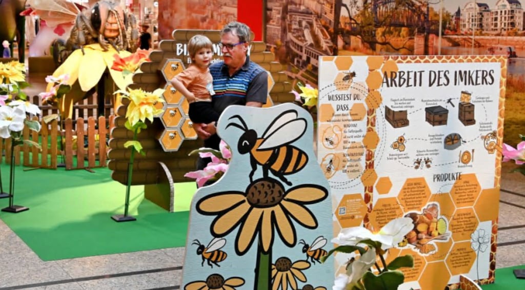 Im Magdeburger Allee-Center läuft eine Ausstellung über Bienen.