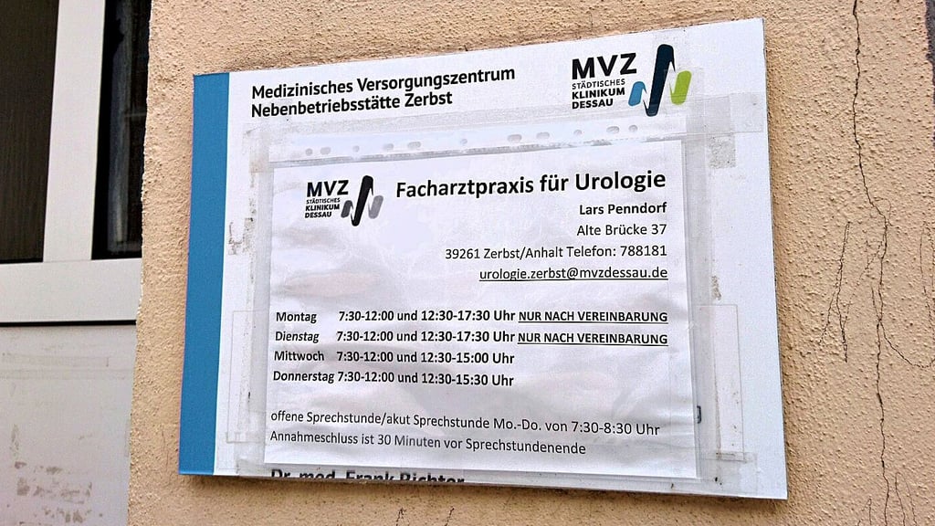 Auf der Alten Brücke in Zerbst befindet sich die Urologie-Praxis des Medizinischen Versorgungszentrums des Städtischen Klinikums Dessau - noch.