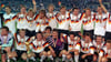 Die Weltmeister von 1990: Während Rudi Völler im Finale gegen Argentinien durchspielte, war dem Ersatzspieler Frank Mill ein Einsatz nicht vorbehalten.