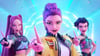 Mira, Rumi und Zoey in einer Szene aus „KPop Demon Hunters“. (Netflix-Bild)