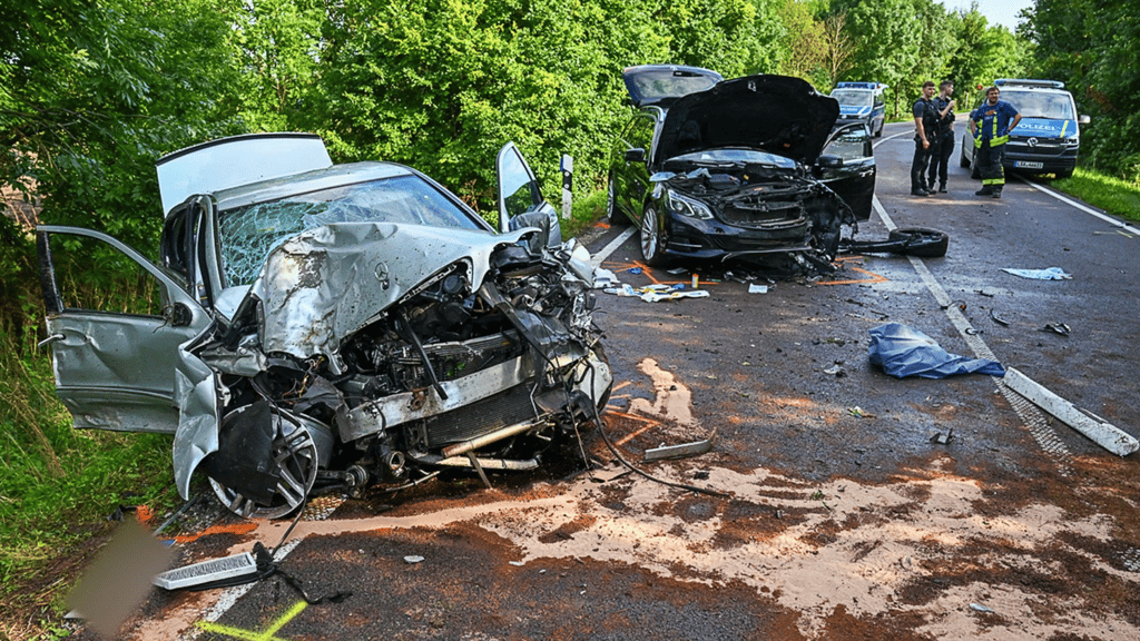 Nach einem folgenschweren Unfall mit zwei völlig zerstörten Autos bei Schkopau im Saalekreis kämpften Retter um das Leben mehrerer Insassen. Warum es zu der Katastrophe kam, beschäftigt jetzt die Polizei.