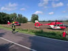 Zwei der Verletzten wurden mit Rettungshubschraubern nach Halle gebracht.