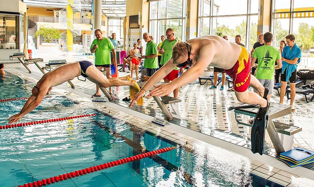 Start zum 50-Meter-Apnoetauchen.