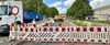 In der  Köthener Straße wird an der Fernwärmeleitung gebaut.