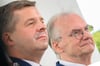 Der neue und der alte Spitzenkandidat: Sven Schulze (li.) soll Reiner Haseloff als Frontmann der CDU im Wahlkampf nachfolgen.