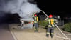 Die Zeitzer Feuerwehr am frühen Morgen des 7. August bereits im Einsatz.  