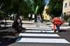 In Magdeburg gibt es nur wenige Zebrastreifen. Mit einer Aktion hatten die „Grünen Stadtfeld“ im Frühjahr 2025 für einen Überweg in der Beimssiedlung gesorgt.