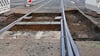 In Magdeburg werden die Schienen der Straßenbahn erneuert.