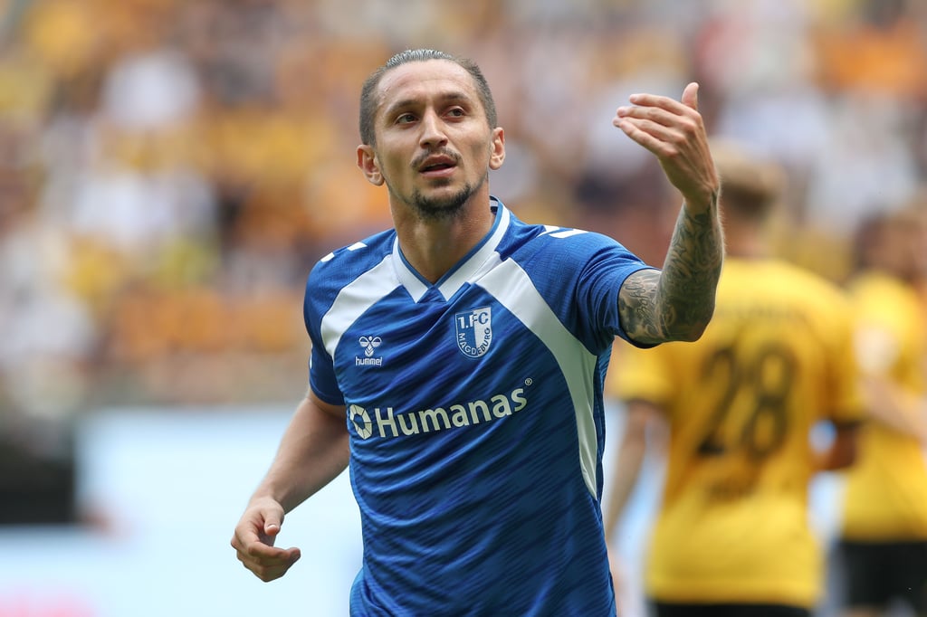 Baris Atik spielte eine herausragende Partie und legte ein Tor auf beim Sieg seines 1. FC Magdeburg gegen Dynamo Dresden.