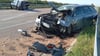 Die Situation auf der A9 direkt nach dem Unfall. 