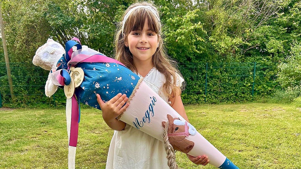 Überall im Saalekreis fanden Samstag Einschulungsfeiern statt. Auch Meggie aus Braunsbedra ist nun ein Schulkind.