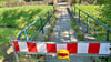 Die Brücke in der Kantorgasse in Braunsbedra ist gesperrt.