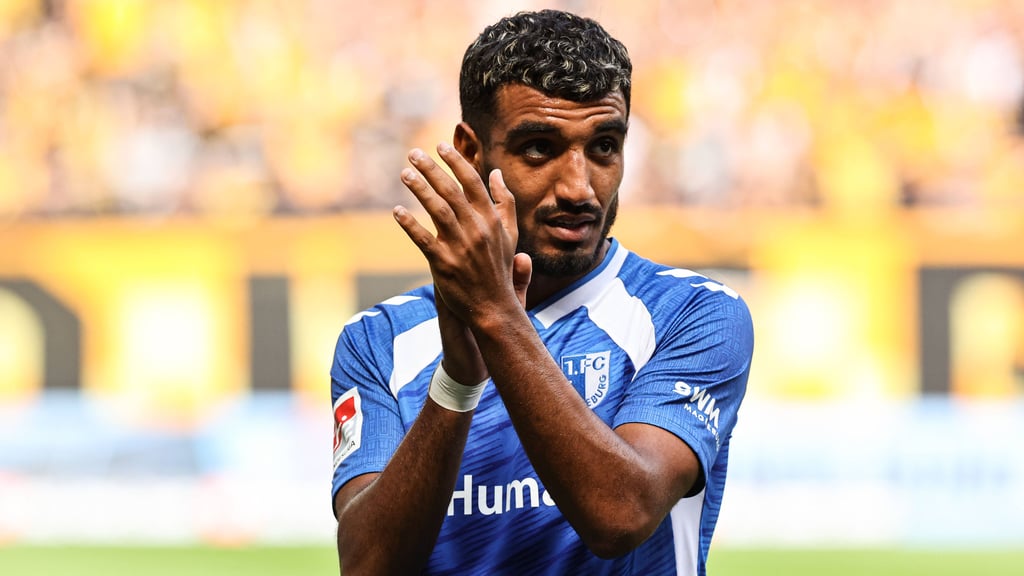Rayan Ghrieb gab bei dem Spiel gegen Dynamo Dresden sein Debüt für den 1. FC Magdeburg.