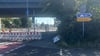 In Magdeburg unter der Ringbrücke über der Brenneckestraße wurde die Absperrung zur Seite geräumt. 
