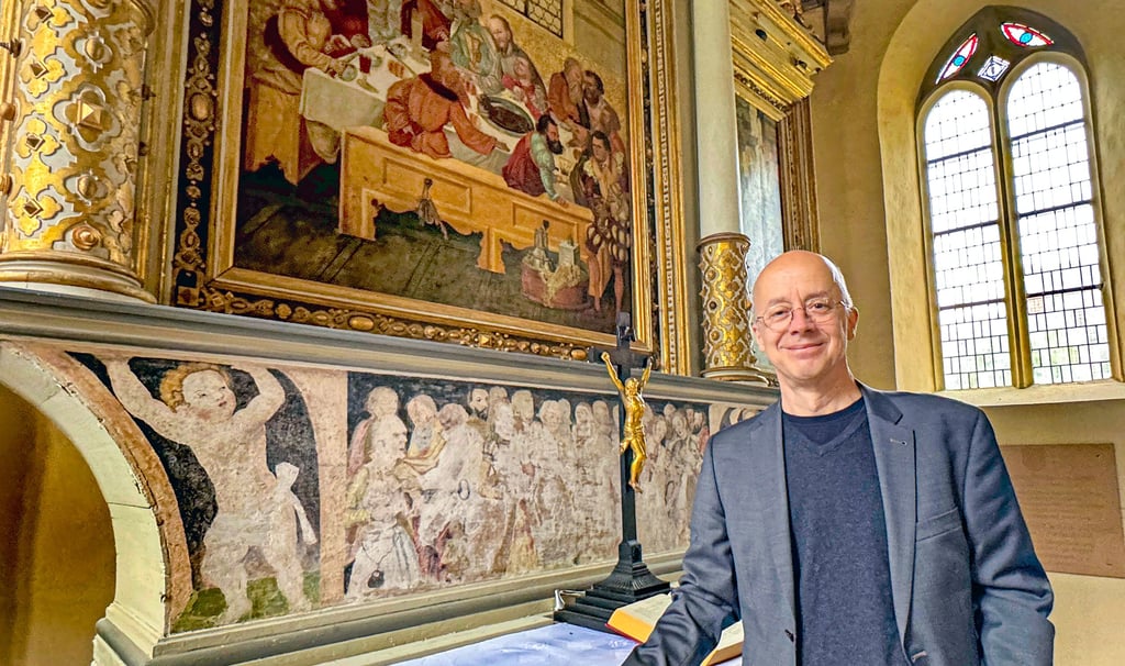 Johann Anselm Steiger von der Universität Hamburg hält den Möckeraner Altar wegen seiner Motivauswahl für beachtenswert.