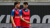Eldin Dzogovic (re.) feierte sein kurzes Zweitliga-Comeback. Andere Talente, wie zuletzt Noah Pesch, sitzen beim 1. FC Magdeburg auf der Bank.