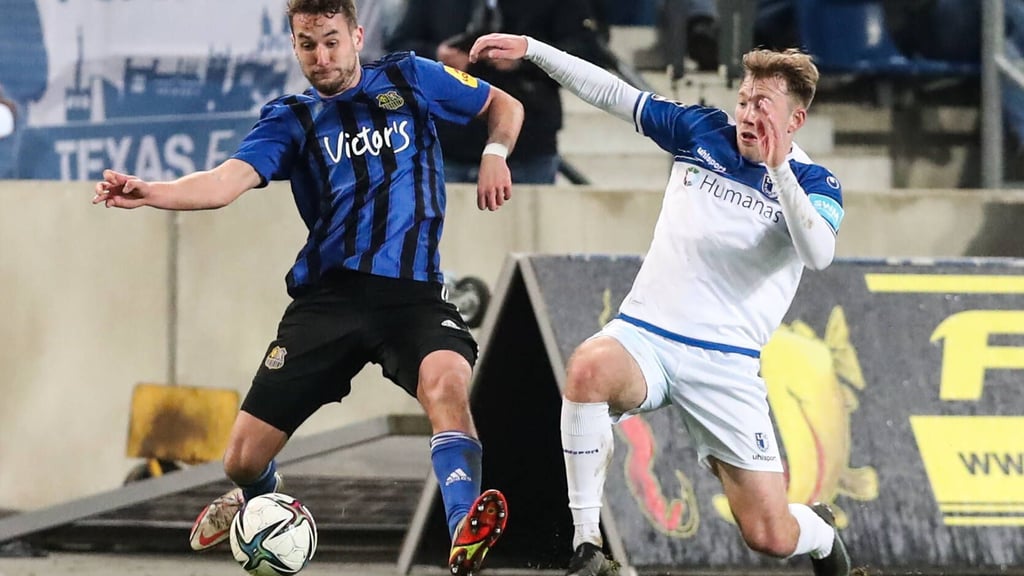 Connor Krempicki war schon 2022 beim Duell seines 1. FC Magdeburg gegen den 1. FC Saarbrücken dabei. Damals trafen beide Teams noch in der 3. Liga aufeinander.