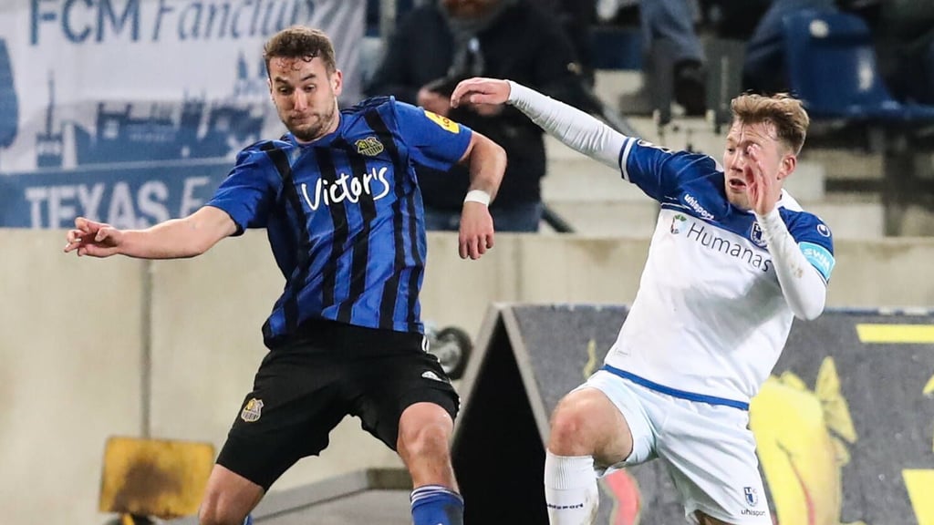 Connor Krempicki war schon 2022 beim Duell seines 1. FC Magdeburg gegen den 1. FC Saarbrücken dabei. Damals trafen beide Teams noch in der 3. Liga aufeinander.