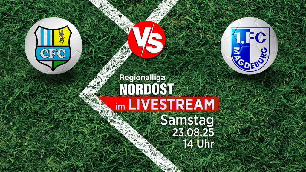 Der 1. FC Magdeburg II spielt am 23. August beim Chemnitzer FC. Wir zeigen die Partie der Regionalliga Nordost ab 14 Uhr im Livestream.