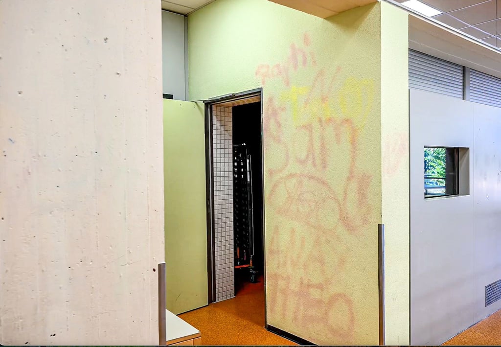 Die Abschlussklasse hatte in der Nacht zum 10. Juli Wände und Fassaden der Schule mit Kreidespray besprüht.
