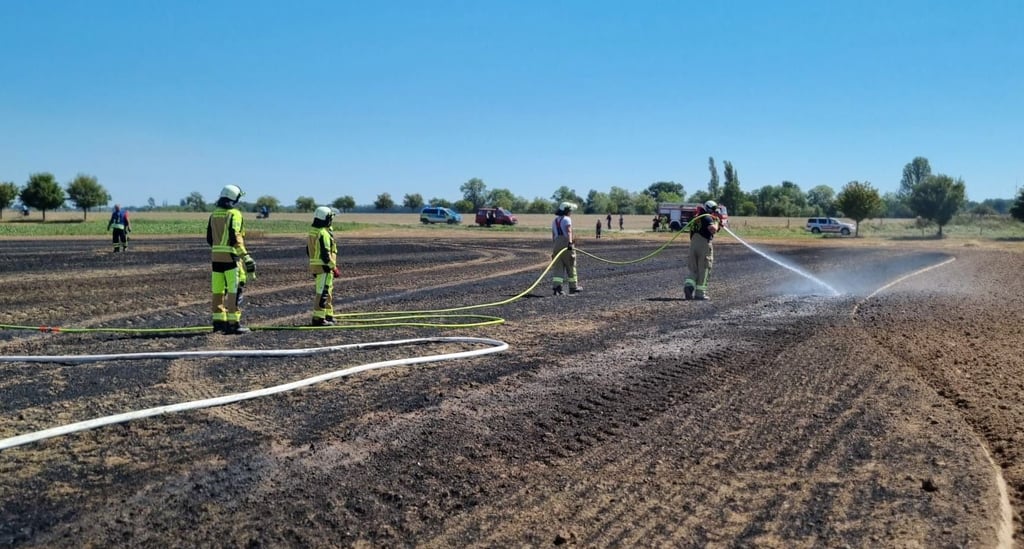 Bei Schartau ist es zum einem Feldbrand gekommen. Parallel dazu war an einem Mähdrescher ein Feuer entstanden.