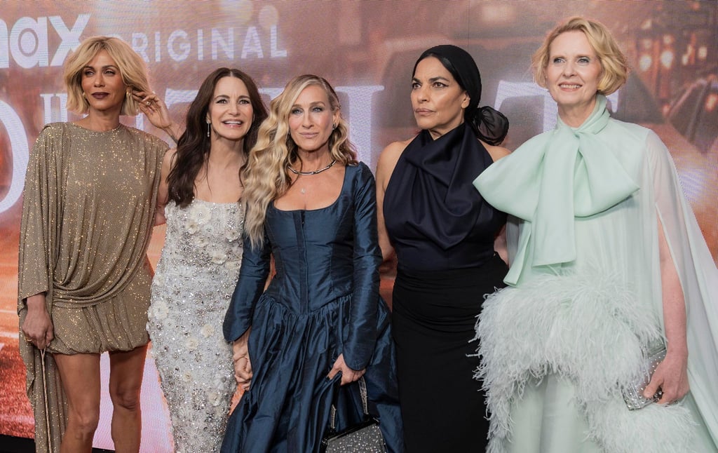 Nicole Ari Parker, Kristin Davis, Sarah Jessica Parker, Sarita Choudhury und Cynthia Nixon bei einer Feier zum Auftakt der dritten und nun auch letzten Staffel der Serie „And Just Like That...“ im Mai 2025 in New York City. (Archivbild)