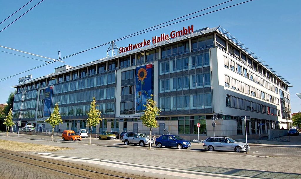 Blick auf den Firmensitz der Stadtwerke Halle in der Bornknechtstraße