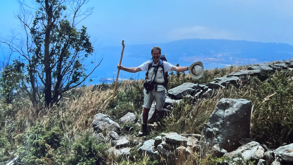Ecki Holstein auf seiner ersten Wanderung auf dem Jakobsweg.