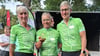 Mitglieder des Vereins Kinderlachen009 Rügen fuhren bei der Tour der Hoffnung 2025 mit (von links): Antje Coordt, Roland Jahn aus Stapelburg und Olympiasiegerin Kathrin Boron.