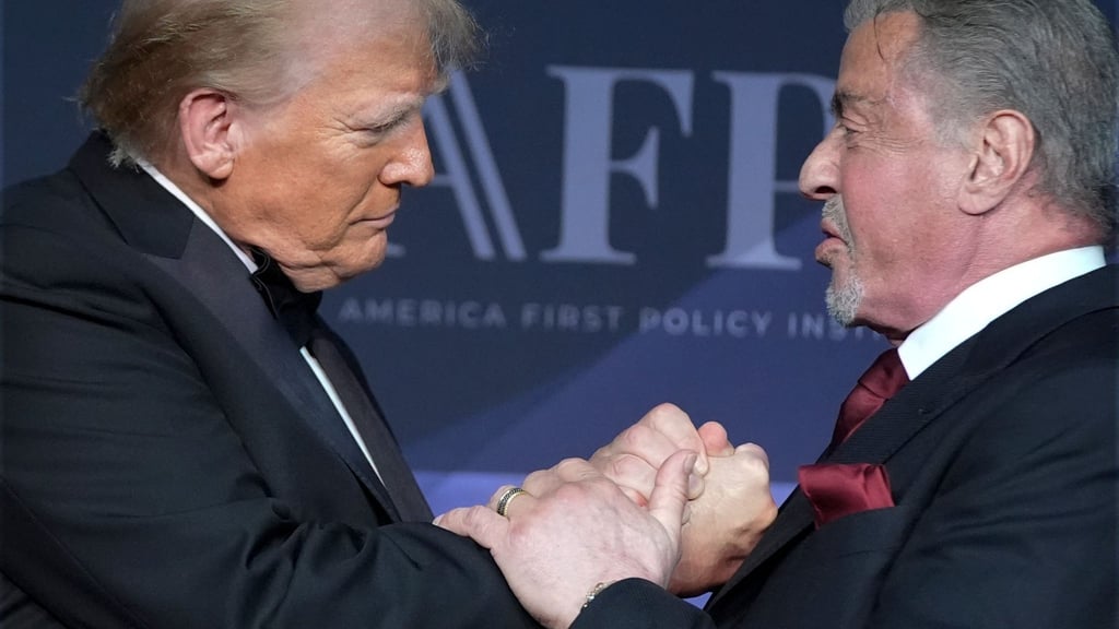 Zwei, die sich gern haben: US-Präsident Donald Trump und Actionfilm-Ikone Sylvester Stallone, (Archivbild)