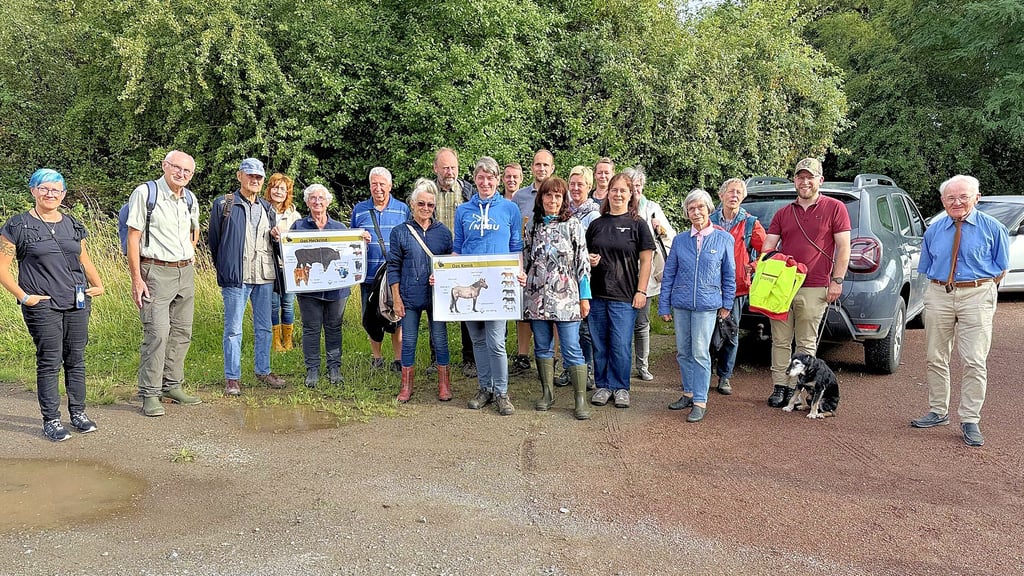An der Wanderung zum Naturschutzgebiet „Salzwiesen“ in Hecklingen nahmen nicht nur Experten, sondern zahlreiche interessierte Bürger teil.