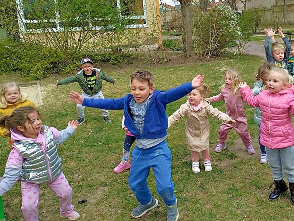 Die Kita „Sandmännchen“ in Staßfurt ist vielfältig aktiv, nahm zum Beispiel bei der Hampelmann-Challenge im Frühjahr teil.