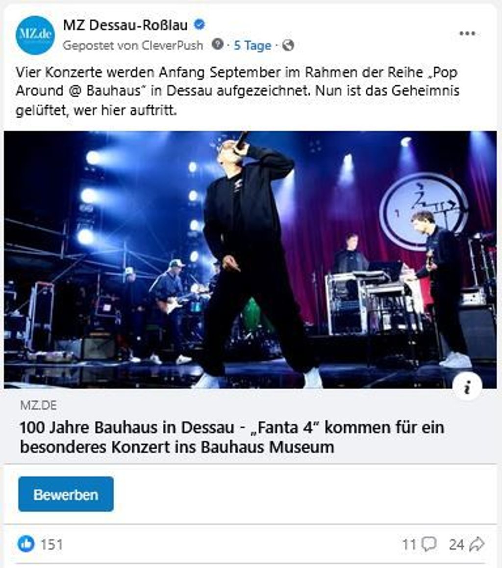 Die Fantastischen Vier kommen zum Bauhaus-Jubiläum nach Dessau.
