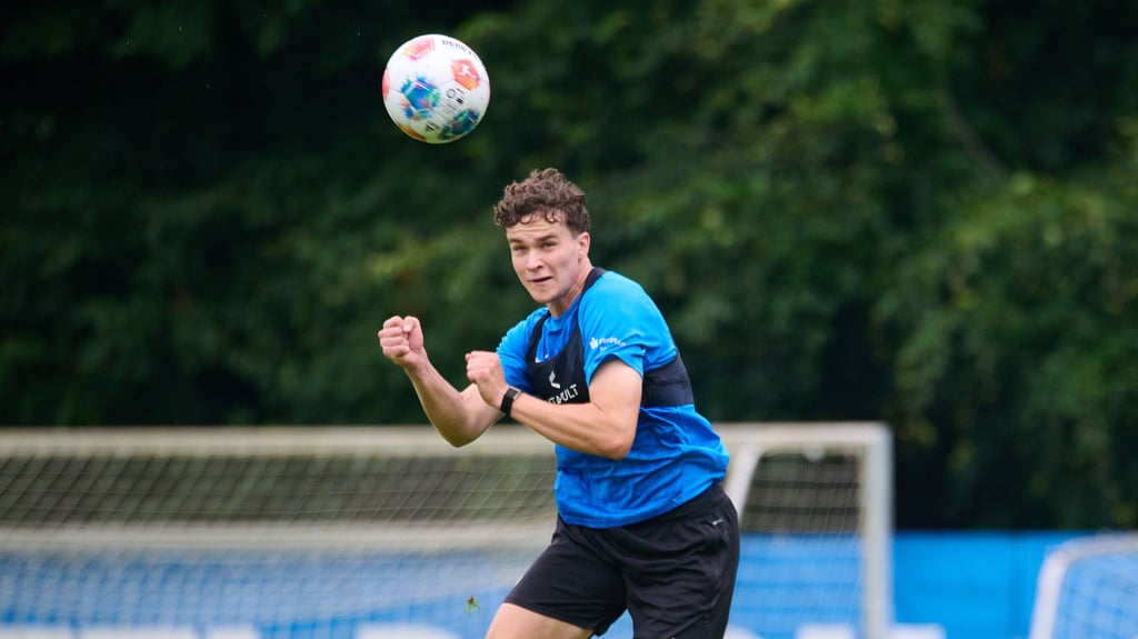 Das Kopfballspiel gehört zu den Stärken des neuen FCM-Verteidigers Max Geschwill.