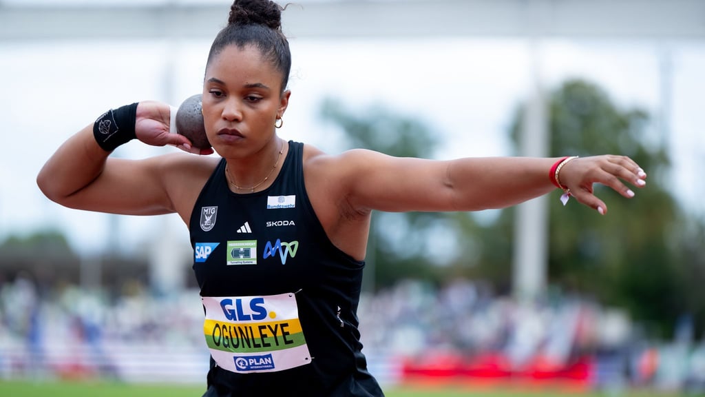 Kugelstoß-Olympiasiegerin Yemisi Ogunleye belegte beim Meeting in Polen den zweiten Platz.