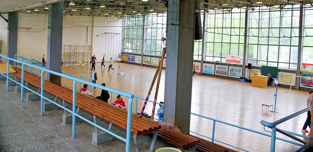 Blick in die Sporthalle Birkholzer Chaussee in Tangerhütte.