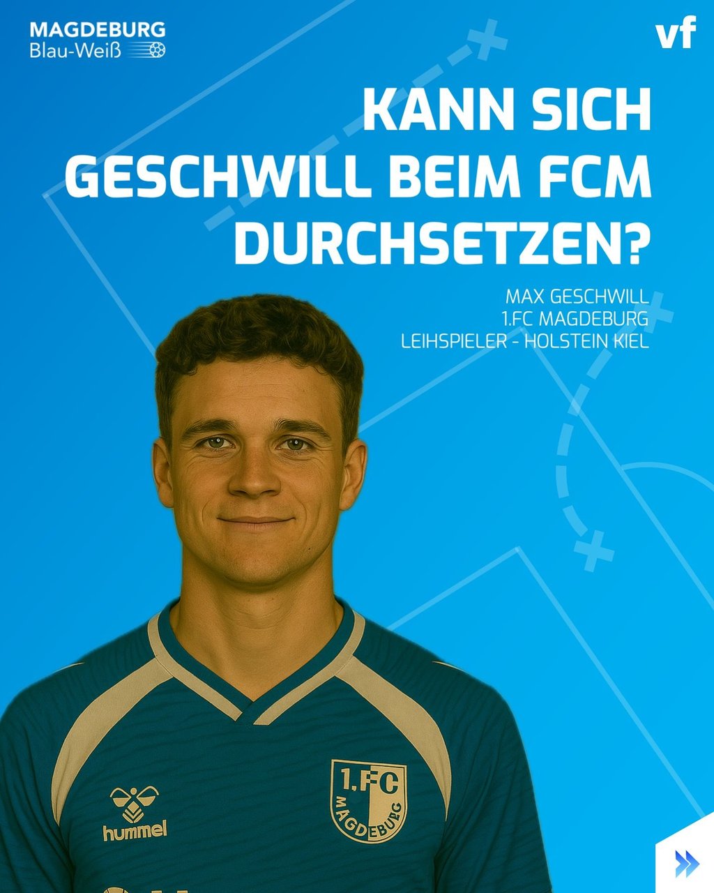 Max Geschwill steht beim 1. FC Magdeburg vor seinem Zweitliga-Debüt.