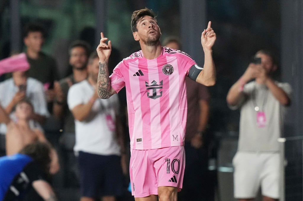 Superstar Lionel Messi jubelt über seinen Treffer gegen LA Galaxy.