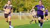 Rotation Aschersleben, hier mit Patricia Braun (rechts), gewann einen Test auf der heimischen Anlage gegen die U 17 des HFC mit 3:2. 