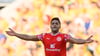 Nadiem Amiri (1. FSV Mainz 05) jubelt nach seinem Tor zum 0:1.
