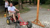 Der Apothekergraben wird beim Mühlenfest zur Rennstrecke mit Hindernissen, die Roland Niehoff ausprobiert. 